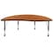 Flash Furniture Half Round 30 W, 60 L, 25 H, Chrome, Laminate, Particleboard, Steel, Wood Grain XU-A60-HCIRC-OAK-T-P-CAS-GG - alternate 3